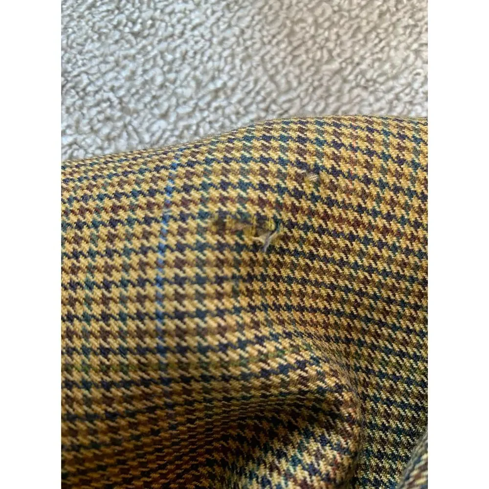 T. Harris London‎ 100% Wool Sport Coat Blazer Suit Jacket Houndstooth Brown 46L
